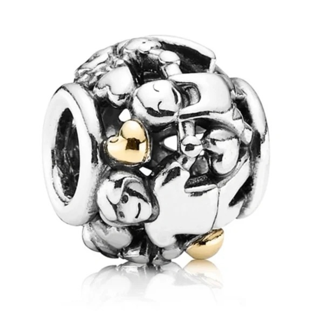 Pandora Family Forever Family Circle Charm Two Tone 14k Gold Authentic ALE
